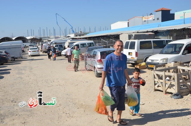  كفرقاسم  :ازدحام مروري وبشري بعد عودة الحياة من جديد لسوق السبت والوفود تتوافد من الوسط اليهودي